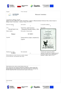 Dyplom dla Grupy „eMDeKa Kru” MDK „Prażakówka” 3 miejsce w Międzynarodowym Konkursie Tańca „Dance Cieszyn w kategorii taniec nowoczesny – młodzież. Cieszyn, 16 V 2013 r.