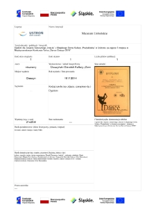 Dyplom dla Zespołu Tanecznego „Impuls” z Miejskiego Domu Kultury „Prażakówka” w Ustroniu za zajęcie 1 miejsca w Międzynarodowym Konkursie Tańca „Dance Cieszyn 2014”