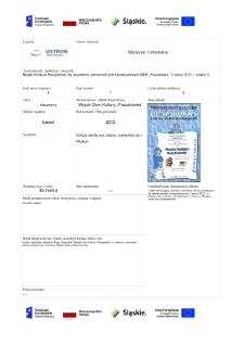 Miejski Konkurs Recytatorski dla wszystkich ustrońskich szkół podstawowych MDK „Prażakówka” 1 marca 2012 r. (plakat I)